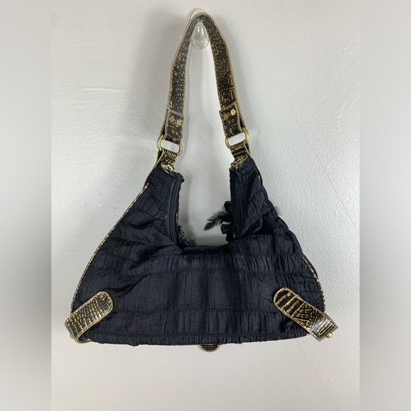 Vintage Y2K Mini Hand Black Bag with Jems, Beads and feathers | Festival… - Picture 6 of 12